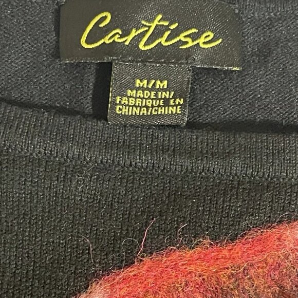 Cartise Sweater Womens Sweater Medium Black Floral Long Sleeve - Picture 4 of 12